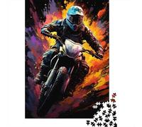 Motorista dinámico Puzzle de 1000 Piezas Papel para Adultos Fondo artístico Colorido Juego de Puzzle 1000 Piezas Relajación Enfoque Decoración Regalo hogar 52x38cm/1000pcs