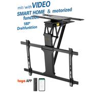 Motorized & folding suspension bracket for flat screens for screens 32