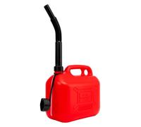 Motorkit Bidón/Garrafa Plástico Gasolina/Diesel 5L homologado, con franja de medición de fácil lectura, incluye embudo
