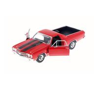Motormax 1970 Chevrolet El Camino SS 396 rojo con rayas negras 1/24 modelo de coche fundido a presiσn