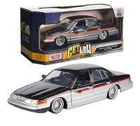 Motormax 1993-97 Ford Crown Victoria Lowrider 1:24 Diecast Modelo Negro Metálico Get Low 79024 por All Star Toys