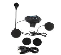 MotorMinds Bluetooth Helm Casco de Moto Bluetooth Headsets, Intercomunicador Blue Tooth V5.0 Wireless Manos Libres Teléfono, Negro