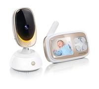 Motorola Baby Comfort C45 - Vigilabebés con video con funciones de panorámica y zoom, Wi-Fi, pantalla a color de 2,8 pulgadas, visión nocturna, audio bidireccional y sensor de temperatura, blanco