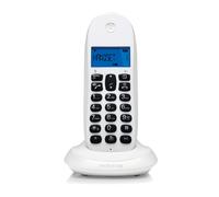 Motorola C1001CBW+ - Teléfono Inalámbrico Digital DECT - Modo Call Blocking, Identificador de Llamadas, Manos Libres, Agenda 50 números, Pantalla Retroiluminada - Color Blanco