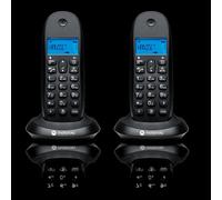 Motorola C1001CB+ - Pack de 2 Teléfonos Inalámbricos con Bloque de Llamadas y Modo No Molestar