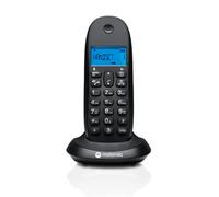 Motorola C1001CB+ - Teléfono Inalámbrico Digital DECT - Modo Call Blocking, Identificador de Llamadas, Manos Libres, Agenda 50 números, Pantalla Retroiluminada - Color Negro