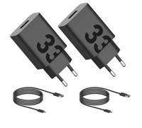 Motorola Chargers - Paquete de 2 - Cargador de Pared/Adaptador de Corriente Turbopower de 33 W con 2 Cables USB-C de 1 M.