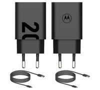 Motorola Chargers - Paquete de 2 Cargadores de Pared/Adaptador de Corriente Turbopower de 20W con Cable USB-C de 1 m.