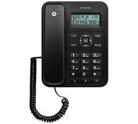 Motorola CT202C - Teléfono Fijo Analógico (Manos Libres, Capacidad de 30 Contactos), Negro