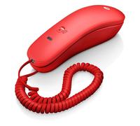 Motorola Voice - CT50 Teléfono con Cable, Diseño Sencillo Y Compacto con Función Radial, Silenciamiento del Micrófono, Montaje En Pared, Control De Volumen del Timbre - Color Rojo
