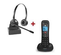 Motorola-Dect Pack Motorola CD4001 + Cleyver HW15 Pack teléfono inalámbrico Motorola + auricular inalámbrico Cleyver