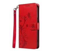 Motorola Edge 40 - Funda con tapa para Motorola Edge 40 (piel sintética, función atril, tarjetero, función atril, cierre magnético, función atril), color rojo
