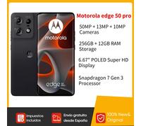 Motorola Edge 50 Pro 12/256GB 6,67 "1.5K Super HD pantalla pOLED cámara de 50MP con IA y teleobjetivo x3 Dual Sim versión Taiwán Black