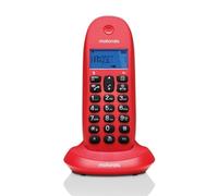 Motorola MOT31C1001LB+ - Teléfono inalámbrico, rojo