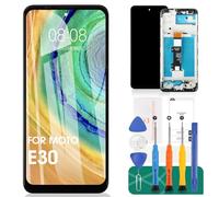 Motorola Moto E30 Pantalla LCD para Motorola Moto E40 Reemplazo de pantalla para Moto E30/E40 Touch Screen Digitizer XT2158 Kits de reparación (negro, con marco)