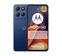 Motorola Moto g15 24GB (8G+16GB RAM Boost)/256GB Azul, España, Pantalla de 6.72'' FHD+, Sistema de cámaras de 50 MP y Objetivo Ultra Gran Angular, Batería 5200 mAh, Carga TurboPower, Soft Luxe