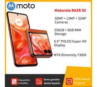 Motorola Moto Razr 50 pantalla doblada teléfono dimensión 7300X 50MP cámara principal 32MP cámara frontal 6,9 "30W carga 4200mAh batería Orange
