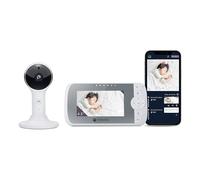 Motorola Nursery Baby Monitor VM64 Vigilabebés con vídeo WiFi de 4,3' con cámara, Aplicación para smartphone, soporte magnético, largo alcance, audio bidireccional, zoom digital