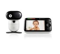 Motorola Nursery PIP1510 Monitor de Bebé de Video con Pantalla de 5.0", Cámara Motorizada, Panorámica Remota, Zoom y Visión Nocturna Infrarroja, Comunicación Bidireccional, Color Blanco