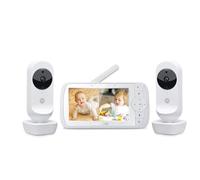 Motorola Nursery VM35-2 Ease 35-2 - Babyphone con 2 Cámaras, Video Baby Monitor de 5.0 pulgadas , Pantalla Dividida, Visión Nocturna, Comunicación Bidireccional, Nanas, Zoom, Temperatura Ambiente