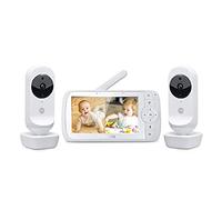 Motorola Nursery VM35-2 / Ease 35 - Monitor de bebé Doble con 2 cámaras de Video de 5.0 Pulgadas, Pantalla Dividida, visión Nocturna, comunicación bidireccional, Canciones de Cuna, Zoom Temperatura