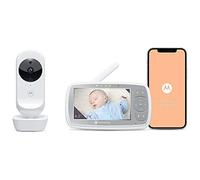 Motorola Nursery VM44 Connect - Wi-Fi Babyphone con cámara, Monitor de 4.3", Aplicación Motorola Nursery, Visión nocturna, nanas, micrófono, monitoreo de temperatura ambiente, 1 Unidad (Paquete de 1)