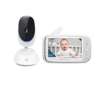 Motorola Nursery VM75 Cámara Vigilancia de Bebé - Vigilabebés con Unidad de Padres de 5 Pulgadas, Visión Nocturna Infrarroja, Zoom Digital, Comunicación Bidireccional y Canciones de Cuna