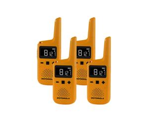 Motorola Pack cuarteto Motorola TLKR T72 Un pack de 4 walkie-talkies compactos y resistentes sin licencia para comunicarse.