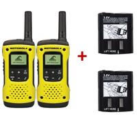 Motorola Pack de 2 Motorola T92 + Baterias potentes Pack de 2 walkie talkies de uso sin licencia, ultra resistentes IP67 y flotantes - incluye 2 baterías