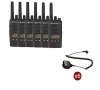 Motorola Pack de 6 Motorola XT460 + Micrófonos de altavoz remotos Pack de 6 Walkie Talkies con micrófonos de altavoz remoto