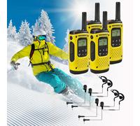 Motorola Pack Walkie Talkies Especial Esquí: 4 Motorola T92 H2O + 4 Auriculares Pack de walkie talkies ideal para grupos de esquí: Sin licencia,