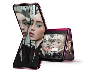 Motorola Razr 40 Ultra 5G 256 GB de almacenamiento + 8 GB de RAM, pantalla FHD de 6.9 pulgadas/3.6 pulgadas, SIM dual (Nano SIM + eSIM) teléfono con tapa Android 13 desbloqueado sin SIM (Viva Magenta)