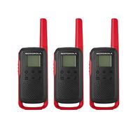 Motorola Solutions, Portable FRS, T210TP, Talkabout, Two-Way Radios, Rechargeable, 22 Channel, 20 Mile, Black W/Red, 3 Pack