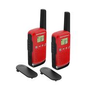 Motorola Solutions - T42 RED Walkie Talkie Talkabout PMR446, 16 Canales, Alcance 4 km, Rojo, 2 Unidades, Función de Llamada en Grupo
