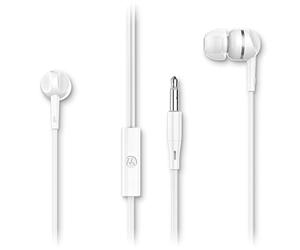 Motorola Sound Earbuds 105 - Auriculares Estéreo Internos con Cable y Micrófono para Llamadas con Manos Libres - Blanco