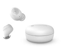 Motorola Sound Moto Buds 150 - Auriculares inalámbricos, Bluetooth, Resistentes al agua y al sudor, Control táctil y por voz, 18 horas de reproducción, Blanco