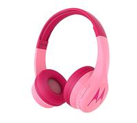 Motorola Squads 300 - Auriculares Bluetooth para Niños - 24hrs - Volumen limitado 85dB, Flexible y duradero, Protección auditiva y función para compartir música, Cojín antialérgico (sin BPA) - Rosa