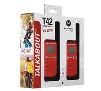 Motorola Talkabout T42 Walkie-Talkie Set De 2 PMR446 Radios 16 Canales 4km Rojo