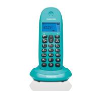 Motorola Voice - C1001TURQUESA Teléfono Inalámbrico Digital DECT, Identificador de Llamadas, Manos Libres, Agenda 50 números, Pantalla Retroiluminada - Color Turquesa