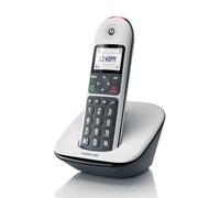 Motorola Voice - CD5001 Teléfono Inalámbrico Digital, Bloqueo de Llamadas, Amplificación, Manos Libres con Altavoz, Modo Nocturno - Color Blanco