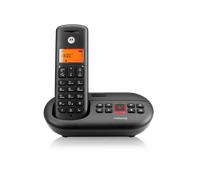 Motorola Voice E211 - Teléfono Fijo Inalámbrico Digital con Contestador Automático, Hasta 12 min de Grabación Contestador Automático, Interceptación de llamadas, Tecla No Molestar, Negro