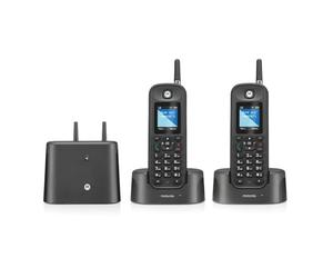 Motorola Voice O202 Pack de Teléfonos Inalámbricos Profesional de Largo Alcance hasta 1 km, IP67 Resistente al Agua y Polvo, Uso Industrial, Manos Libres, Carga Inductiva