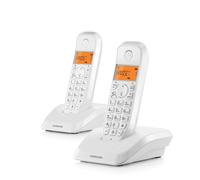 Motorola Voice S1201 - Teléfono Fijo Inalámbrico Digital con Bloqueo de Llamadas y Función No molestar, Altavoz Manos Libres, Agenda Telefónica hasta 50 Nombres y Números, Pantalla Brillante
