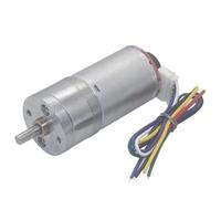 Motorreductor con codificador de 370 CC, 6 V, 12 y 24, 12-1360 RPM, micromotor eléctrico reducción engranajes metálicos, caja cambios motor baja velocidad alto par(6V,26 RPM)