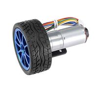 Motorreductor con Encoder 12V Para Smart Car Y Robot Kit de Ruedas del Motor Full Metal con Reductor de Velocidad Micro, Soporte de Montaje 65Mm, Caja de Cambios Magnética, 100Rpm