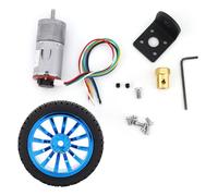 Motorreductor con encoder y soporte de montaje, kit de ruedas de 65 mm para robot de coche inteligente, motorreductor metálico de alto par y 12 V CC con encoder para proyectos de (200 RPM)