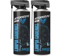 Motorrevive Limpiador de Cadenas Racing Line para Motos de Competición 380 ml | Limpieza Profunda y Rápida sin Corrosión | Fórmula Profesional para Motos Deportivas y de Alta Velocidad (Paquete de 2)