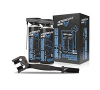Motorrevive Pack Racing Line con Limpiador, Lubricante y Cepillo para Cadenas de Moto 380 + 380 ml. Grasa Líquida. Mantenimiento Integral para Motos Deportivas de Alto Rendimiento