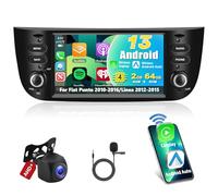 Motorsi 2+64G Radio de Coche para F-iat Punto 10-16/Linea 12-15 con Inalámbrica Carplay Android Auto Bluetooth, Reproductor Multimedia Android con GPS/WiFi/RDS/FM/SWC+AHD/CVBS Cámara Visión Trasera