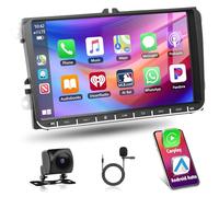 Motorsi [4+64G] Autoradio con CarPlay inalámbrico para VW Passat Golf MK5 MK6 Polo Touran Seat Sharan, 9" Pantalla Táctil Bluetooth Car Stereo con navegación GPS/Mirror Link/WiFi/RDS/Hi-Fi+Cámara